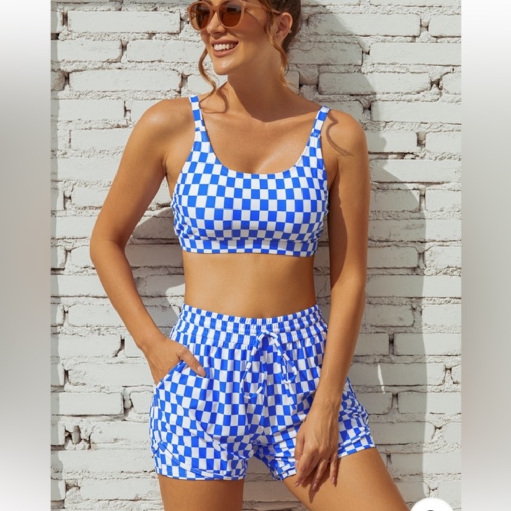 SeaFancy XL Blue Checkered Two Piece